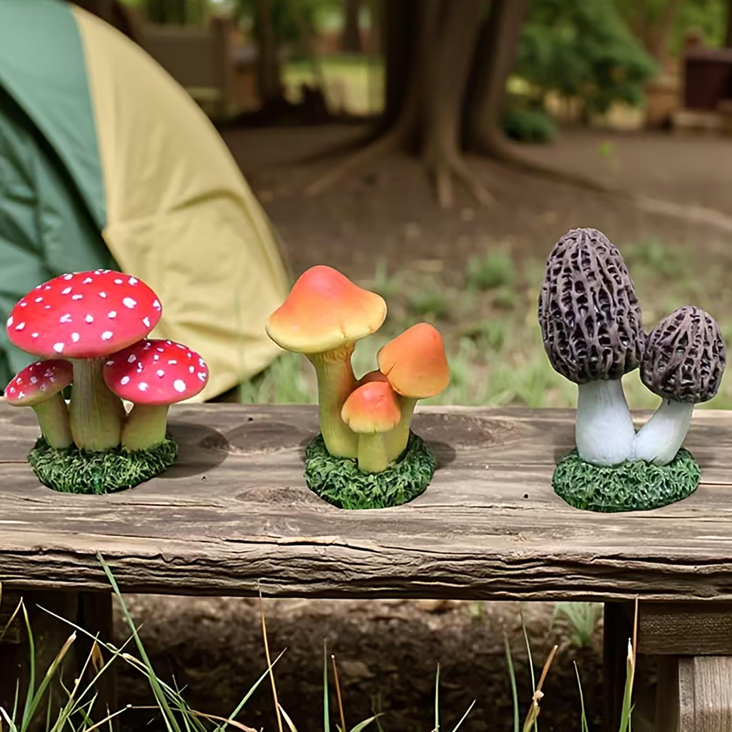Echeveria Succulent - 1 Set aus 3 künstlichen Pilzornamenten